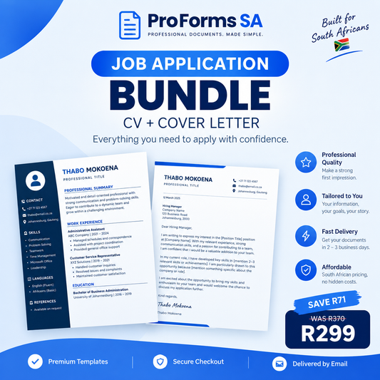 Job Application Bundle ( CV + Cover Letter )